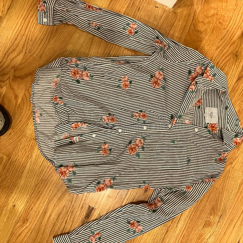 Rails Striped Floral Shirt